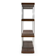 Brewer - Modern Walnut Glass & Stainless Steel Bookshelf — view 5