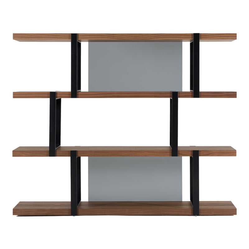 Brewer - Modern Walnut & Black Bookshelf — view 2