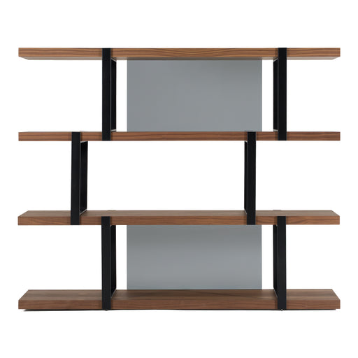 Brewer - Modern Walnut & Black Bookshelf — view 2