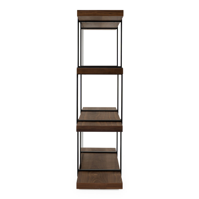 Brewer - Modern Walnut & Black Bookshelf — view 4