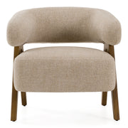 Brock - Mid-Century Modern Beige Fabric + Ash Accent Chair — view 4