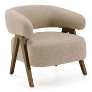 Brock - Mid-Century Modern Beige Fabric + Ash Accent Chair — view 5