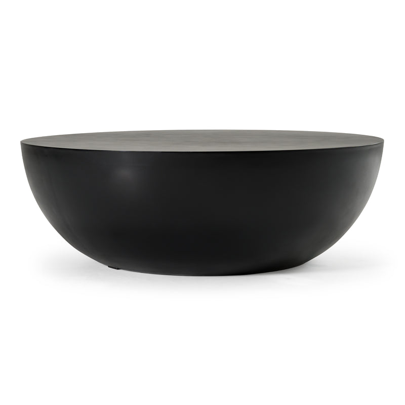 Bronte - Modern Black Concrete Round Coffee Table — view 2
