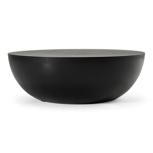 Bronte - Modern Black Concrete Round Coffee Table — view 2