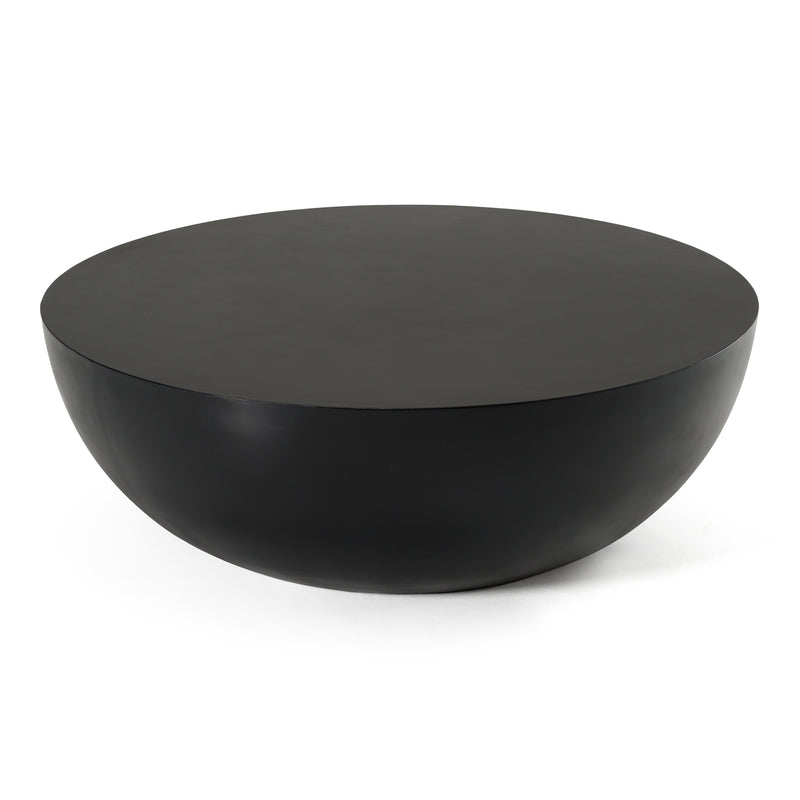 Bronte - Modern Black Concrete Round Coffee Table — view 3