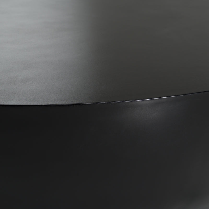 Bronte - Modern Black Concrete Round Coffee Table — view 4