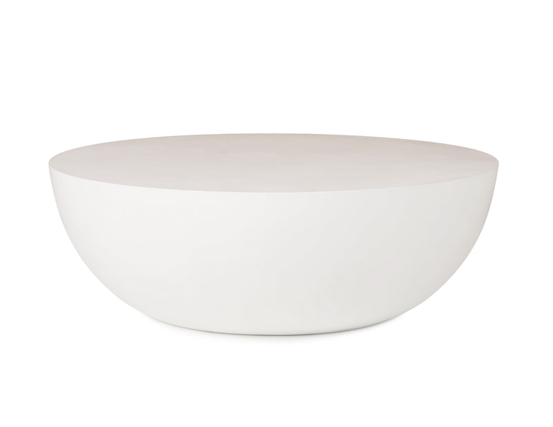 Bronte - Modern White Concrete Round Coffee Table — view 2
