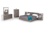 Bronx Italian Modern Faux Concrete & Grey 4-Piece Bedroom Set — view 2