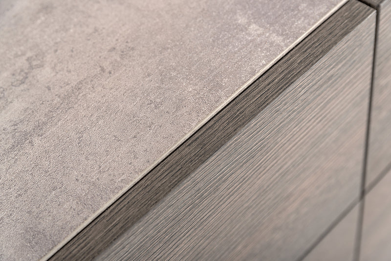 Bronx Italian Modern Faux Concrete & Grey Nightstand — view 3