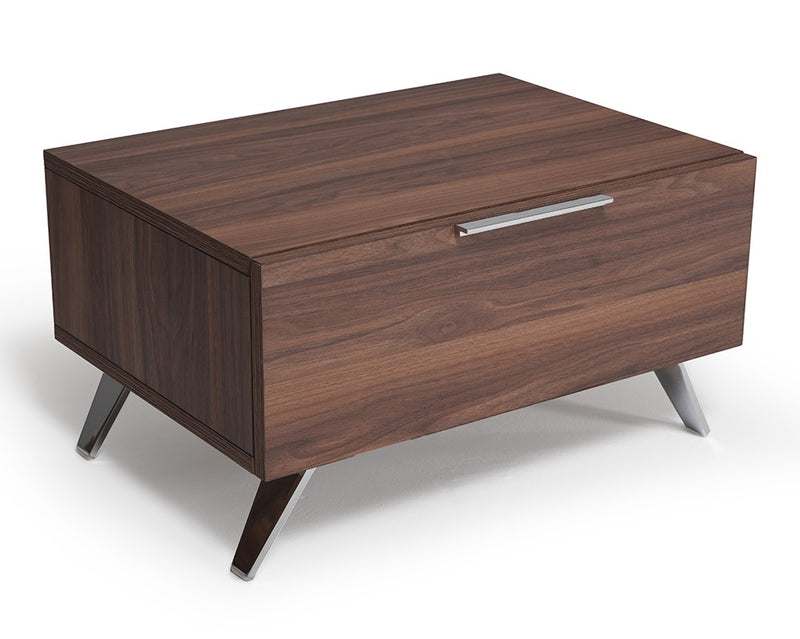 Tyree + Brooklyn - Modern Off-White Fabric + Walnut 4-Piece Bedroom Set — view 3