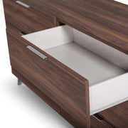 Tyree + Brooklyn - Modern Off-White Fabric + Walnut 4-Piece Bedroom Set — view 5
