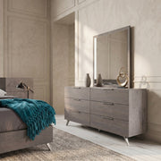 Bronx Italian Modern Faux Concrete & Grey Dresser & Mirror Set — view 3