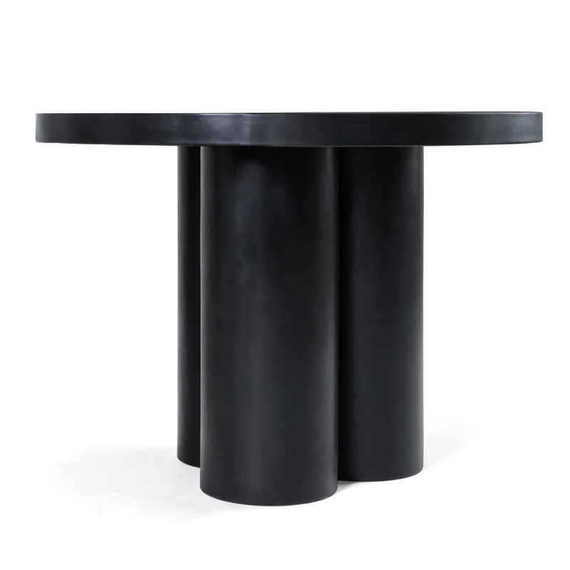 Bruni - Modern Black Concrete Round Dining Table — view 2