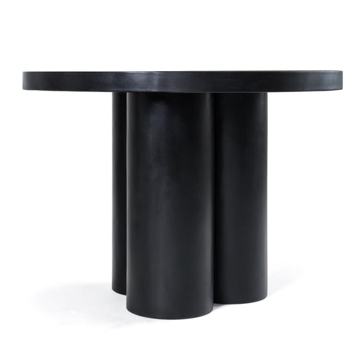 Bruni - Modern Black Concrete Round Dining Table — view 2