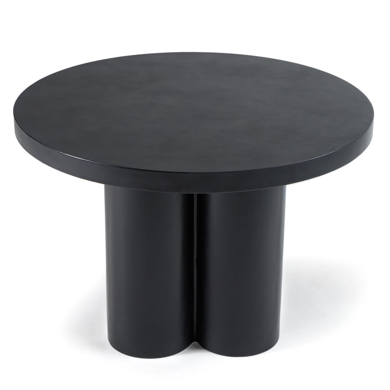 Bruni - Modern Black Concrete Round Dining Table — view 4