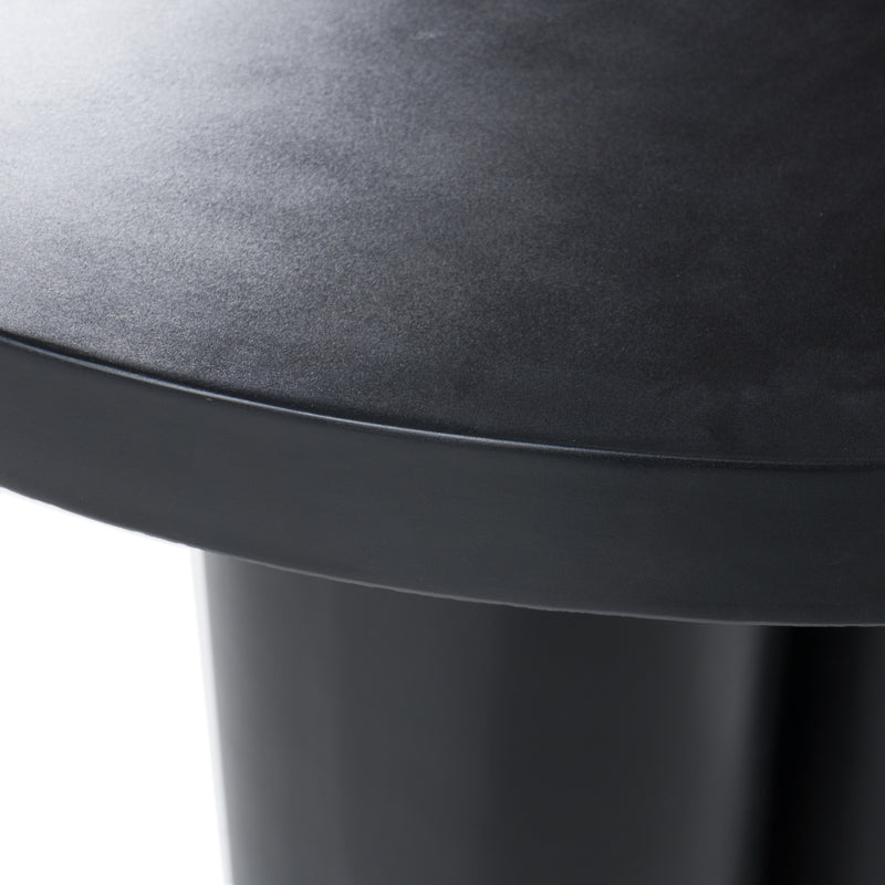 Bruni - Modern Black Concrete Round Dining Table — view 5