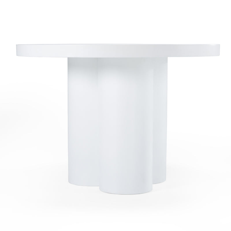 Bruni - Modern White Concrete Round Dining Table — view 2