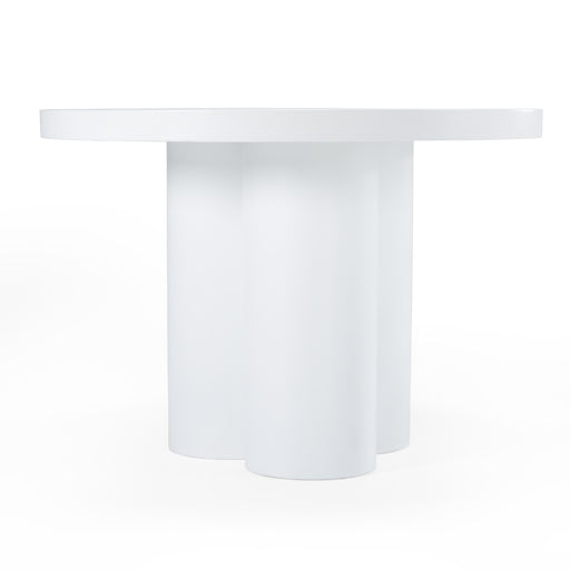 Bruni - Modern White Concrete Round Dining Table — view 2