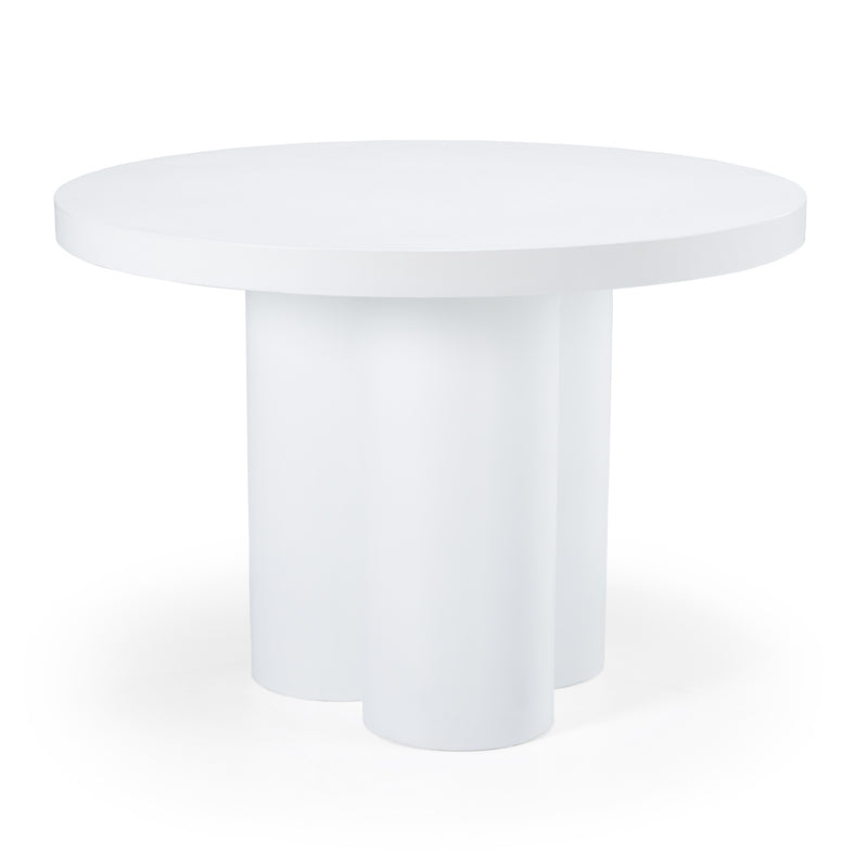 Bruni - Modern White Concrete Round Dining Table — view 3