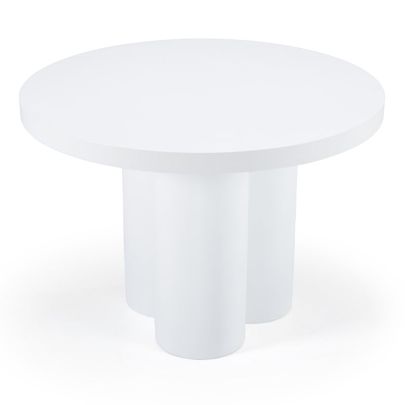 Bruni - Modern White Concrete Round Dining Table — view 4