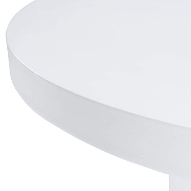 Bruni - Modern White Concrete Round Dining Table — view 5