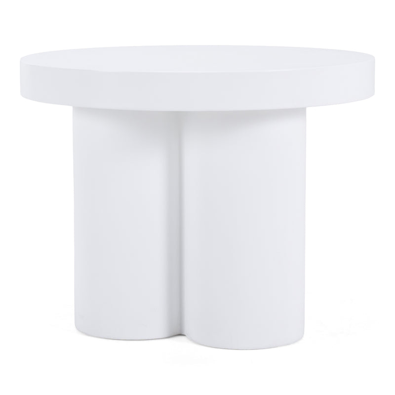 Bruni - Modern White Concrete End Table — view 3
