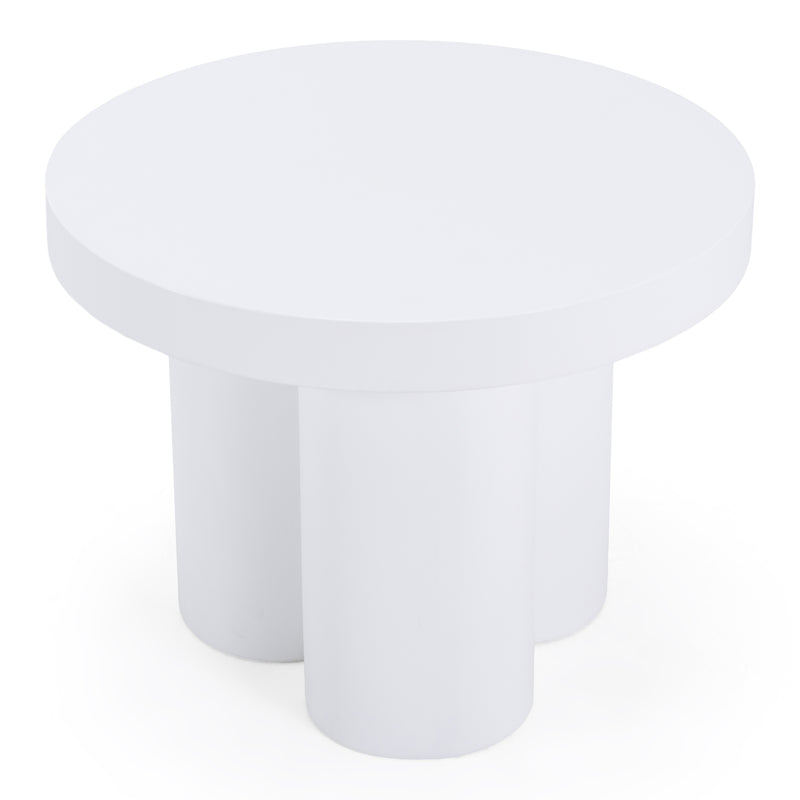 Bruni - Modern White Concrete End Table — view 4