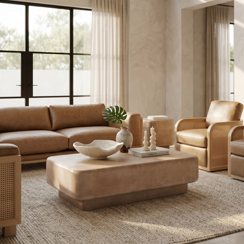 Bruno - Modern Mango Wood Rectangular Coffee Table — view 5
