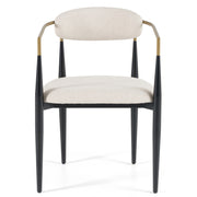 Buchtel - Mid-Century Modern Light Grey + Gold Arm + Black Dining Chair — view 2