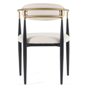 Buchtel - Mid-Century Modern Light Grey + Gold Arm + Black Dining Chair — view 4