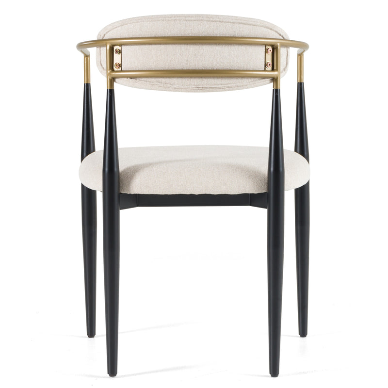 Buchtel - Mid-Century Modern Light Grey + Gold Arm + Black Dining Chair — view 4