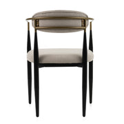 Buchtel - Mid-Century Modern Beige + Gold Arm + Black Dining Chair — view 4