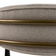 Buchtel - Mid-Century Modern Beige + Gold Arm + Black Dining Chair — view 5