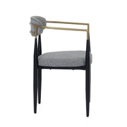 Buchtel - Mid-Century Modern Medium Grey + Gold Arm + Black Dining Chair — view 2