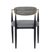Buchtel - Mid-Century Modern Medium Grey + Gold Arm + Black Dining Chair — view 3