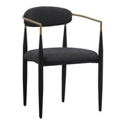 Buchtel - Mid-Century Modern Dark Grey + Gold Arm + Black Dining Chair — view 5