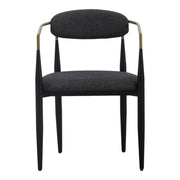 Buchtel - Mid-Century Modern Dark Grey + Gold Arm + Black Dining Chair — view 4