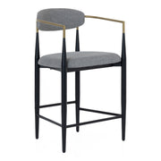 Buchtel - Mid-Century Modern Medium Grey + Gold Arm + Black Counter Chair — view 5