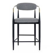 Buchtel - Mid-Century Modern Medium Grey + Gold Arm + Black Counter Chair — view 4