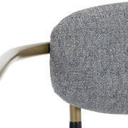 Buchtel - Mid-Century Modern Medium Grey + Gold Arm + Black Counter Chair — view 2