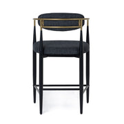 Buchtel - Mid-Century Modern Dark Grey + Gold Arm + Black Counter Chair — view 3