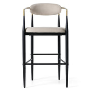 Buchtel - Mid-Century Modern Beige + Gold Arm + Black Bar Chair