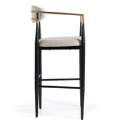 Buchtel - Mid-Century Modern Beige + Gold Arm + Black Bar Chair — view 2