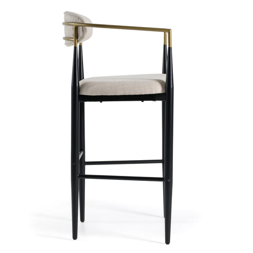 Buchtel - Mid-Century Modern Beige + Gold Arm + Black Bar Chair — view 2