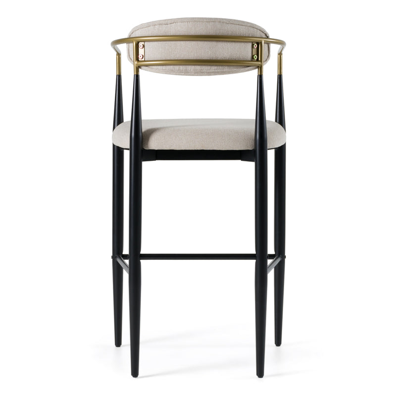 Buchtel - Mid-Century Modern Beige + Gold Arm + Black Bar Chair — view 3