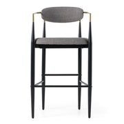 Buchtel - Mid-Century Modern Medium Grey + Gold Arm + Black Bar Chair