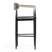 Buchtel - Mid-Century Modern Medium Grey + Gold Arm + Black Bar Chair — view 2