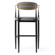 Buchtel - Mid-Century Modern Medium Grey + Gold Arm + Black Bar Chair — view 3