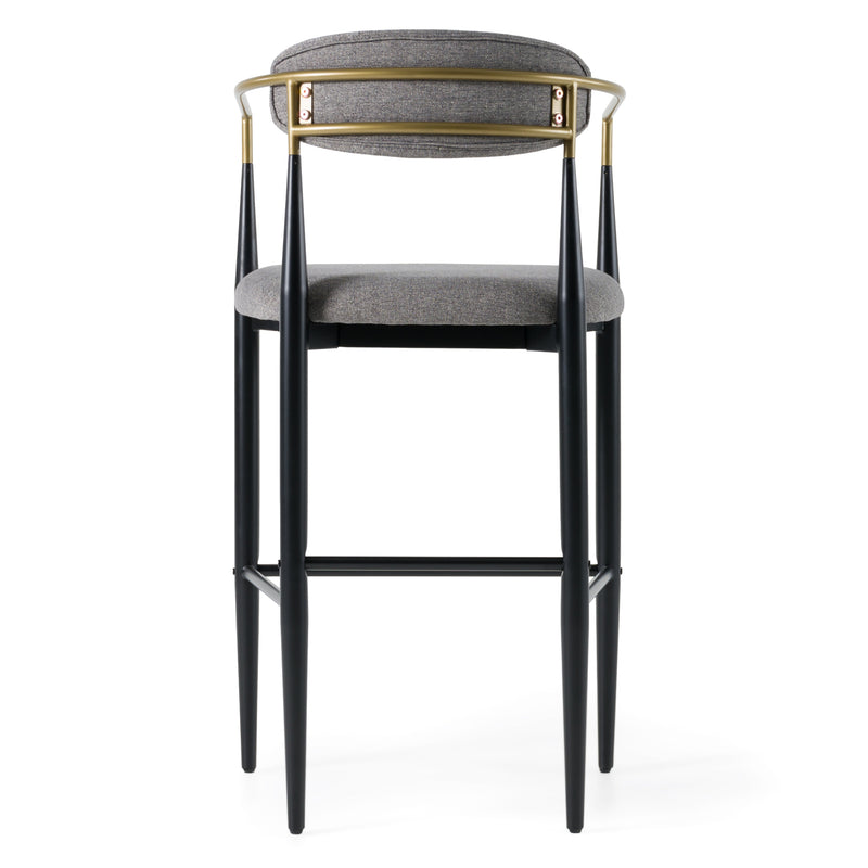 Buchtel - Mid-Century Modern Medium Grey + Gold Arm + Black Bar Chair — view 3