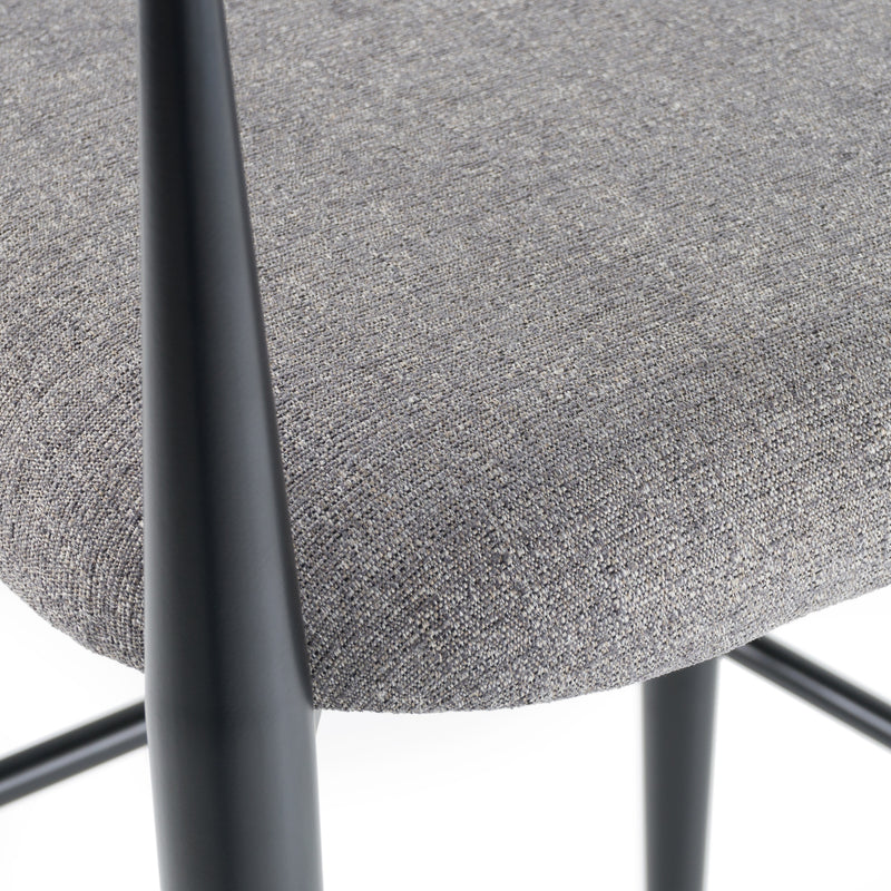 Buchtel - Mid-Century Modern Medium Grey + Gold Arm + Black Bar Chair — view 5